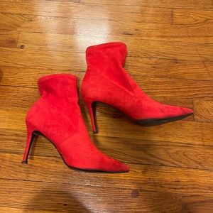 Vibrant red Steve Madden booties